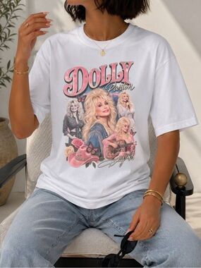 Dolly Parton Music Collage Graphic Tee Unisex T-Shirt